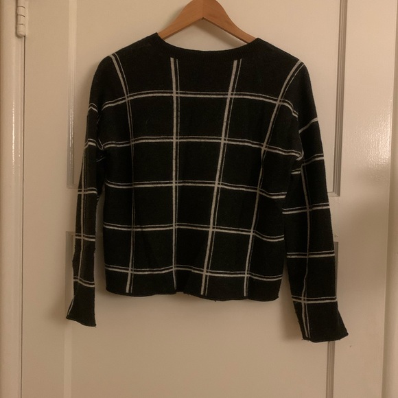 Madewell // Charcoal Windowpane Crewneck Sweater - Picture 9 of 10